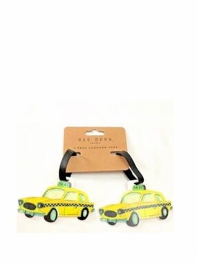 NEW Rae Dunn Travel 2 Pack Of Luggage Tags ~ NYC Taxi